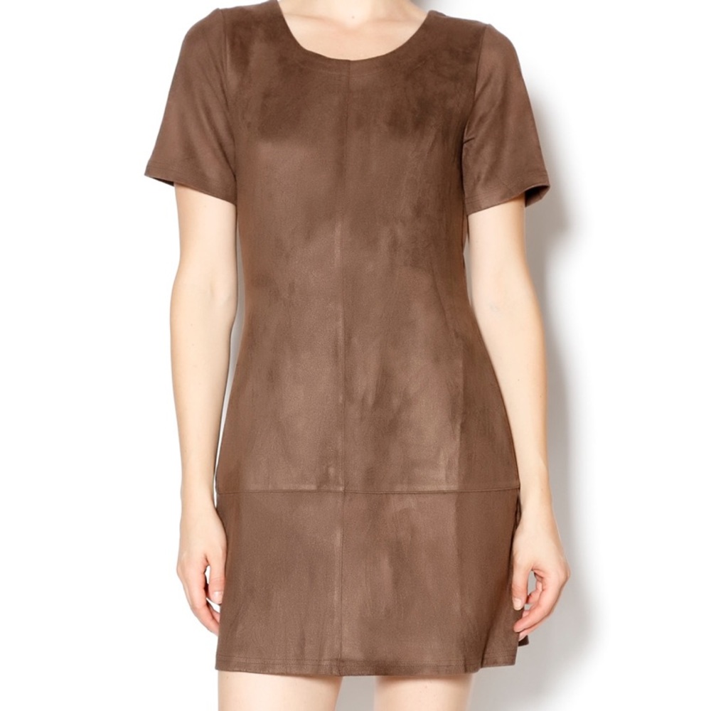 Paper Crane Faux Suede Mod Mini Dress